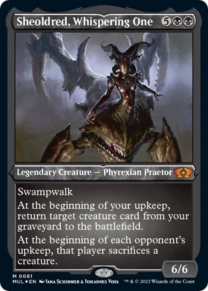 Sheoldred, Whispering One (Foil Etched) - March of the Machine: Multiverse Legends (MUL)