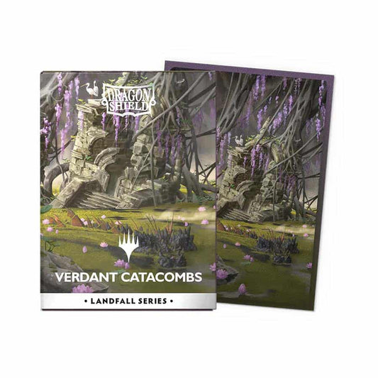 DRAGON SHIELD: MAGIC THE GATHERING: LANDFALL SERIES: MATTE DUAL ART (STANDARD SIZE LICENSED SLEEVES): VERDANT CATACOMB (100CT)
