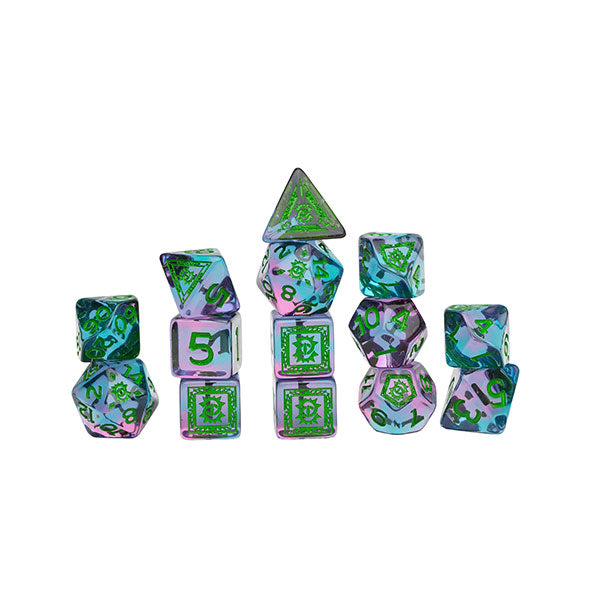 D&D Adventure Dice Set: Warlock- Purple/Green