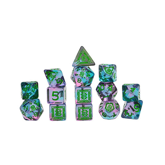 D&D Adventure Dice Set: Warlock- Purple/Green