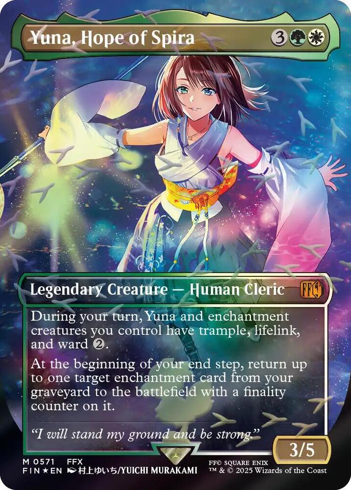 Yuna, Hope of Spira (Borderless) (Chocobo Track Foil) - FINAL FANTASY (FIN) - Japanese